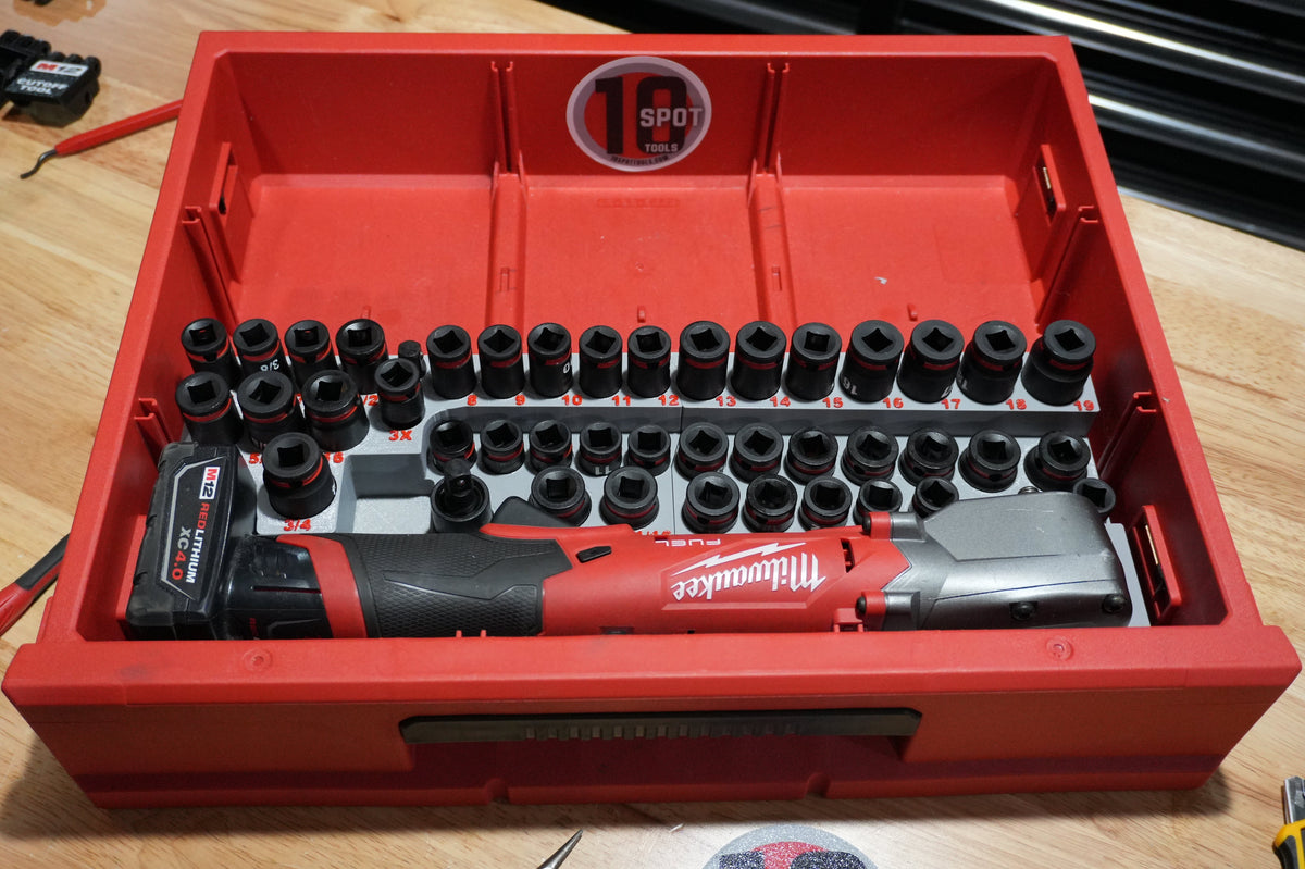 Packout Drawer Insert for M12 FUEL Right Angle Impact Wrench and 43-Piece Impact Socket Set (RAWD) - Sidewinder Style