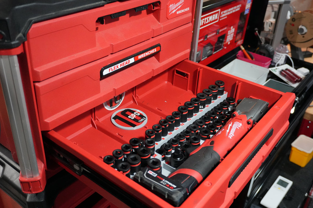 Packout Drawer Insert for M12 FUEL Right Angle Impact Wrench and 43-Piece Impact Socket Set (RAWD) - Sidewinder Style
